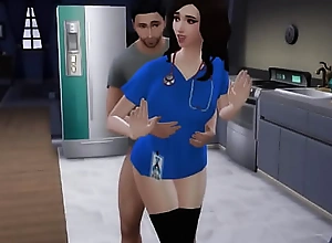 Teen nurse gets triple creampie from her step fellow-man (Sims4)