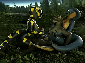 Snakes having fun well-intentioned animation by petruz and evilbanana