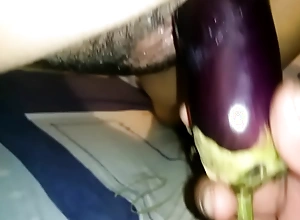 Fucking my wife with a big eggplant
