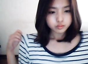 Korean with grasping vagina is touched overhead webcam