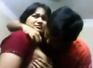 Indian Bhabi n Devar On tap Accommodation billet Giving A Kiss & pair engulf
