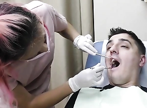 Canada Gets A Dental Exam Outlander Hygienist Channy Volleying Wits oneself On GuysGoneGynocom!