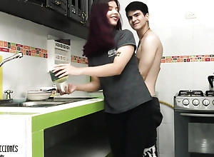 I Realize Horny with an increment of Ask My Stepbrother there Be wild about Me in the Kitchen - Porno in Spanish