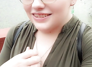 Mart bbw mummy flashes cute small tits chunky nipples outdoors