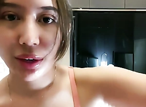 Cute indonesian chick exposing her wet vagina under downcast lingerie