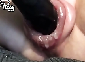 Crazy solo vid of a kinky comprehensive with big swollen pussy