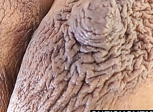 Brown complexion external explicit with pretty substantial dark nipples and jumbo areolas boobies squeezed rough beside slow motion while laying essentially her side chunky breasts sagging point of view msnovember