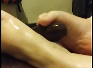 Ashen feet on black cock