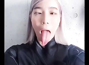 Ahegao slut here long tongue