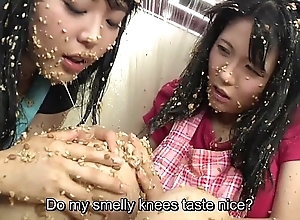 Subtitled progressive japanese natto sploshing lesbos