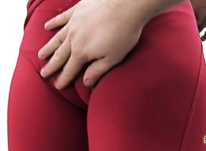 Astonishing cameltoe puffy bawdy cleft in miserly yoga pants. yon botheration too