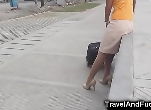 Traveler fucks a filipina flight attendant!